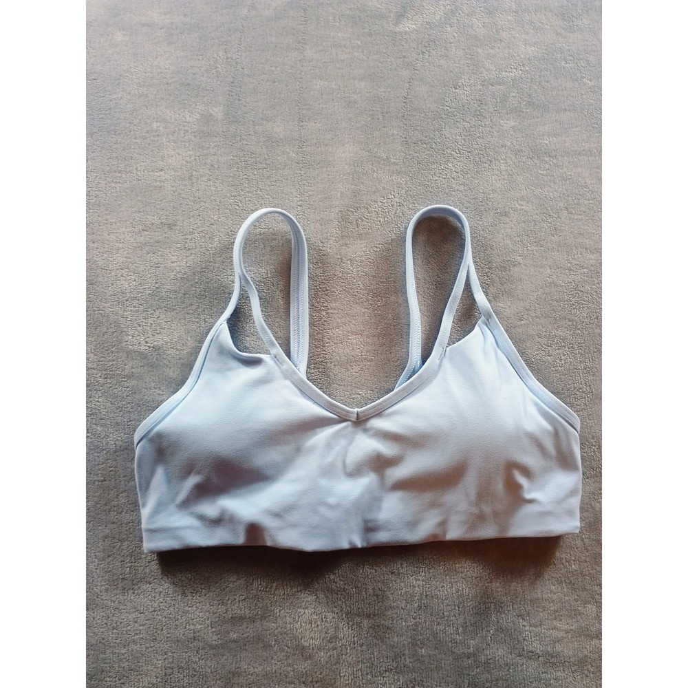 Athleta Womens Solace Bra Light Blue S Strappy Back
